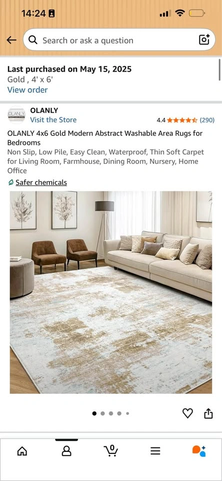 OLANLY Modern Abstract Washable Area Rug - photo 2