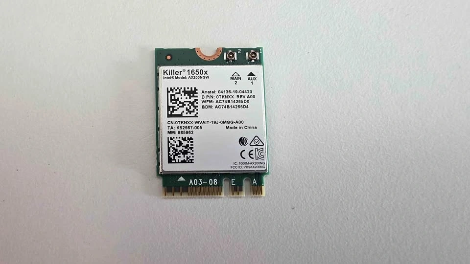Killer 1650x WIFI card for laptop