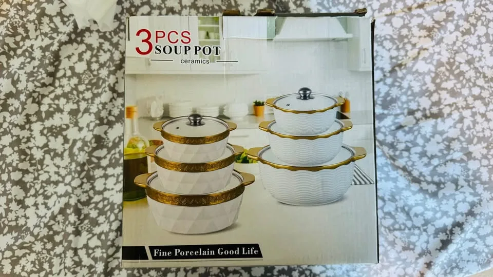 3-Piece Ceramic Soup Pot Set image indicator(5)
