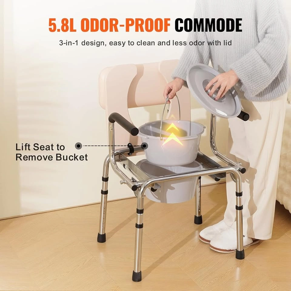 New Padded Adjustable Height Portable Toilet with Bucket - photo 3