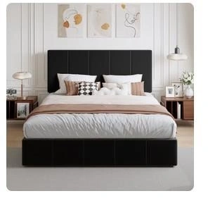 Full Velvet Upholstered Platform Bed with Adjustable Headboard