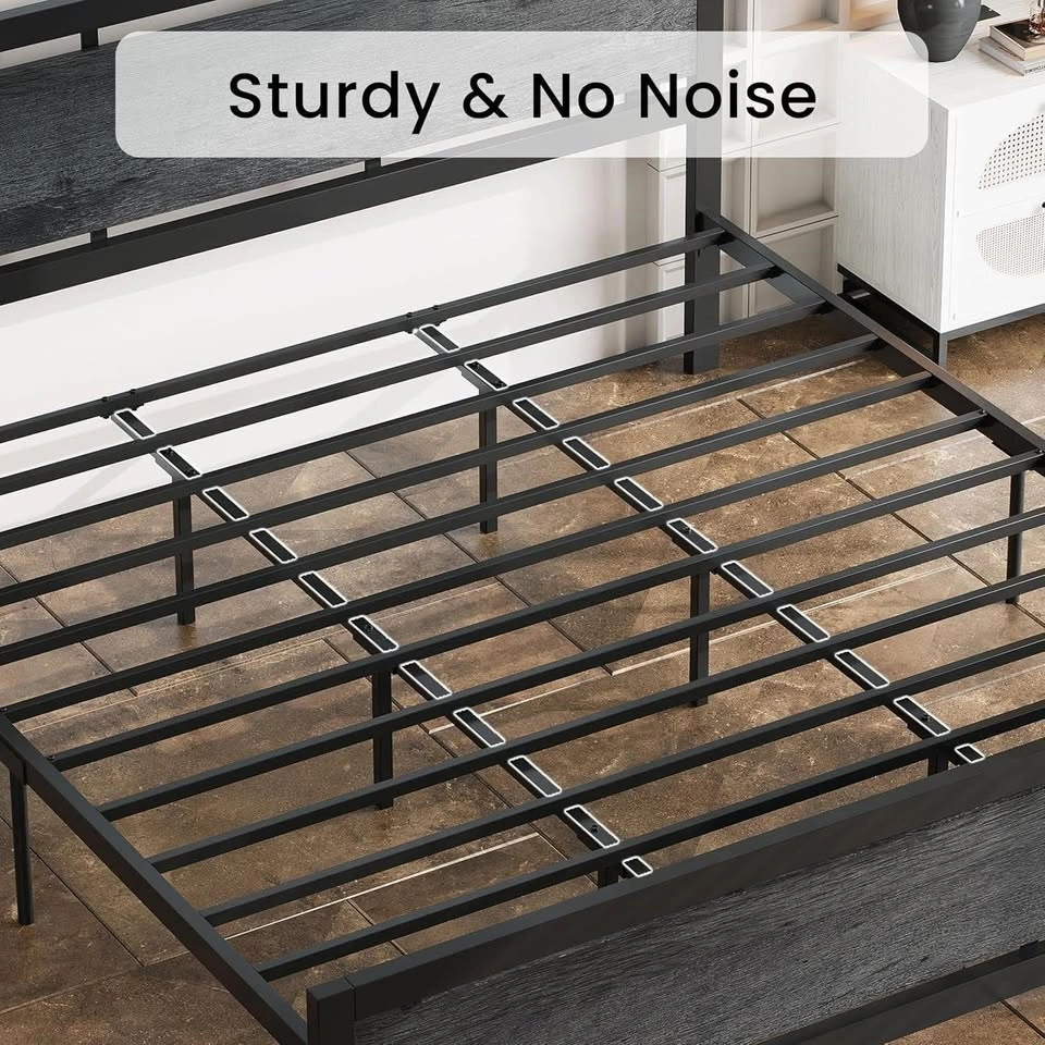 King Bed & Headboard, Strong Supports, Easy Assembly - photo 4