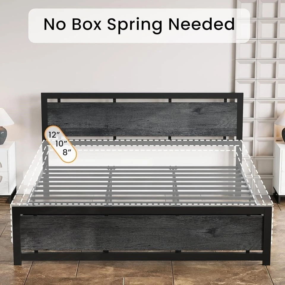 King Bed & Headboard, Strong Supports, Easy Assembly - photo 5