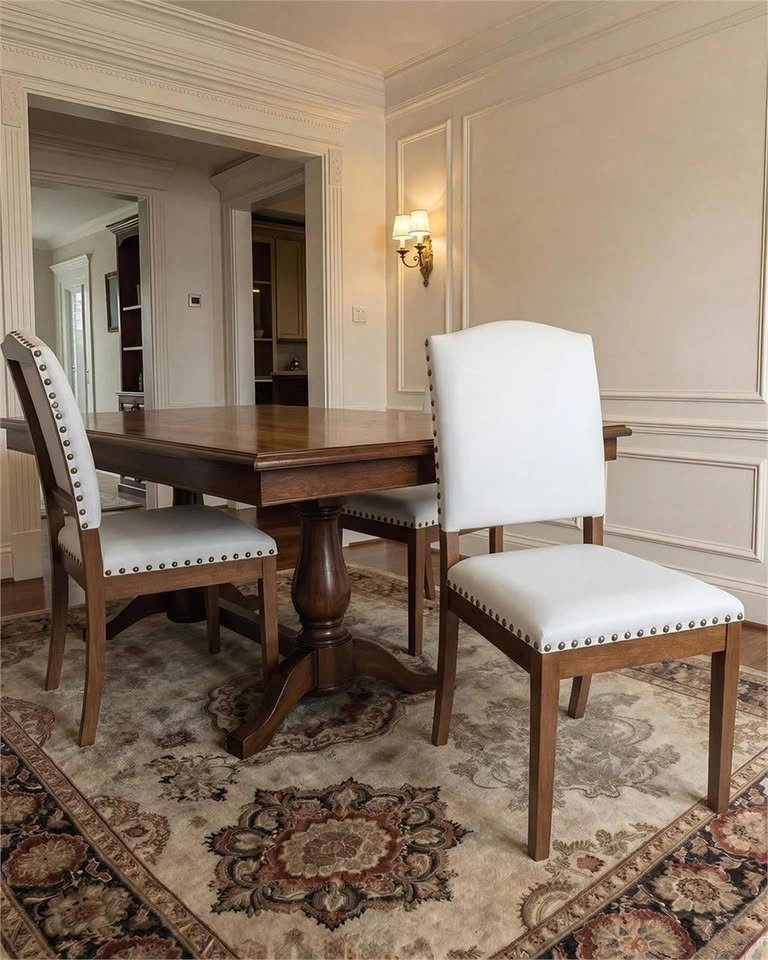 Set of 2, Upholstered Leather Copper-Nailed Kitchen Chairs - photo 3
