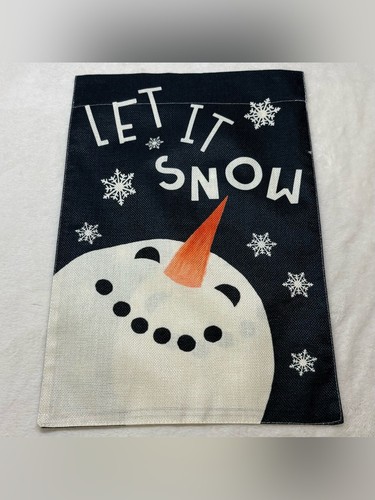 Let It Snow Double Sided Winter Snowman Garden Flag - photo 2