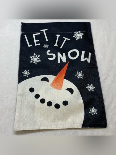 Let It Snow Double Sided Winter Snowman Garden Flag - photo 5