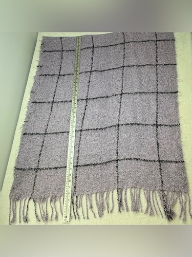 Kate And Leo Purple Plaid Blanket Scarf Fringe Winter Wrap - photo 3