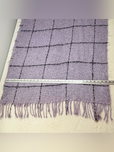 Kate And Leo Purple Plaid Blanket Scarf Fringe Winter Wrap - photo 4