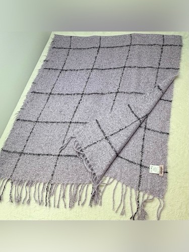 Kate And Leo Purple Plaid Blanket Scarf Fringe Winter Wrap - photo 5