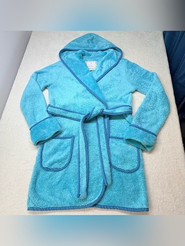 Bluenotes Blue Fluffy Hooded Robe Plush Lounge Size M - photo 2