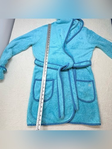 Bluenotes Blue Fluffy Hooded Robe Plush Lounge Size M - photo 5
