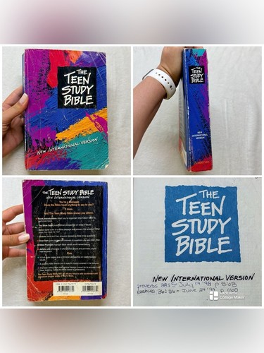 Vintage 1993 NIV Teen Study Bible With Handmade Corduroy Cover - photo 5