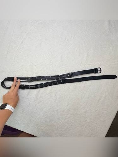 Kate And Leo Black Triple Strand Studded Belt Plus Size 52" - photo 2