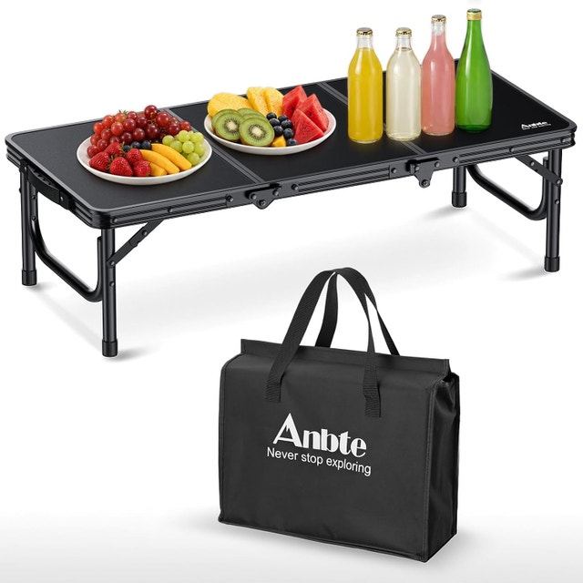 NEW Anbte 34.2" x 15.7" Low Folding Picnic Table, w Storage Bag