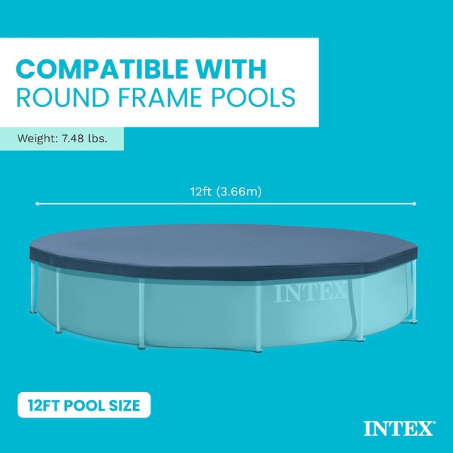 NEW Intex 28031E 12' Round Above Ground Swimming Pool Cover - photo 2