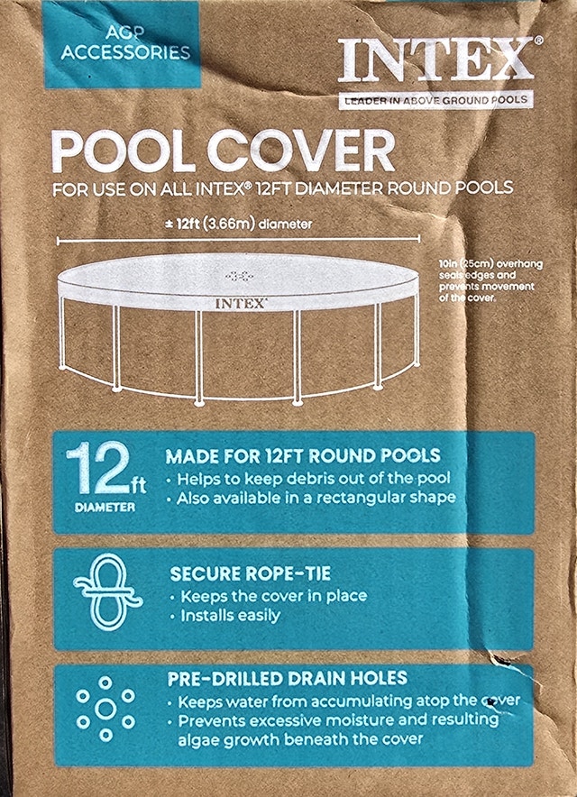 NEW Intex 28031E 12' Round Above Ground Swimming Pool Cover - photo 3