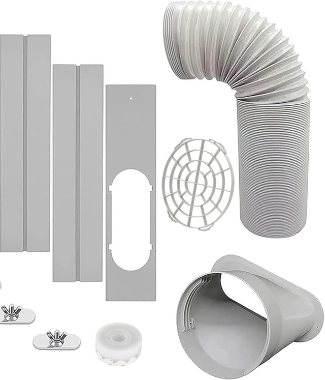 Portable AC Window Vent Kit with Exhaust Hose Window Seal Kit