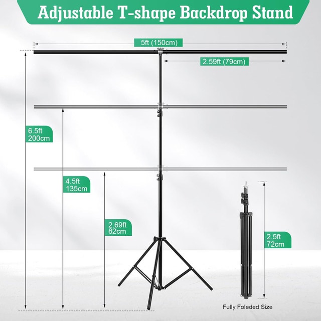 NEW Xamanabu T-Stand Kit 5x6.5ft w Green Screen Backdrop - photo 2