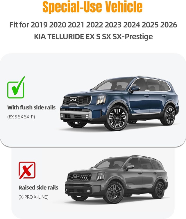 2019-26 Kia Telluride Lockable Roof Rack Cross Bars - photo 2