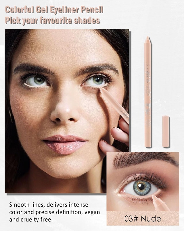NEW TFT 2-in-1 Waterproof Gel Eyeliner & Lip Liner Pencil, Nude