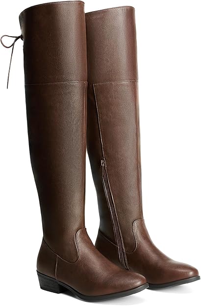 NEW DREAM PAIRS Women's Size 9 Brown Thigh High Boots