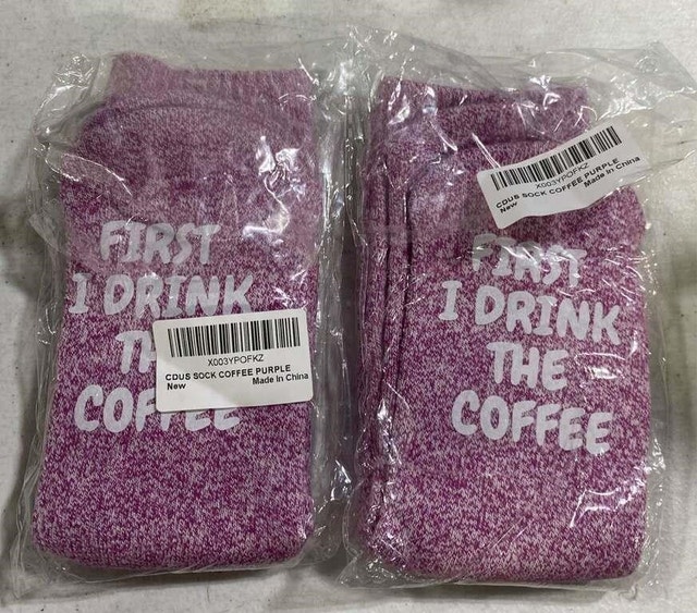 NEW ANOTION Novelty Socks, Pink Coffee Lover, One Size Fits Most - photo 4
