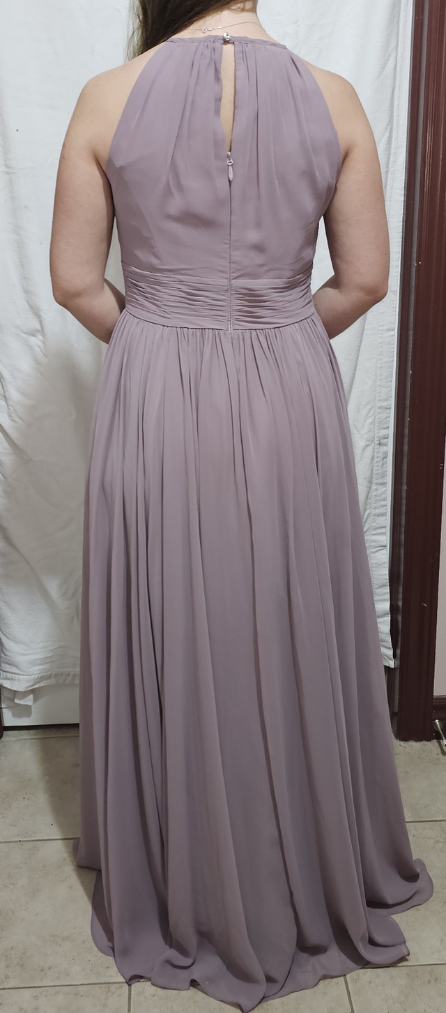 Azazaie Women's Size 8 Dusk A-Line Keyhole Ruched Chiffon Dress - photo 2