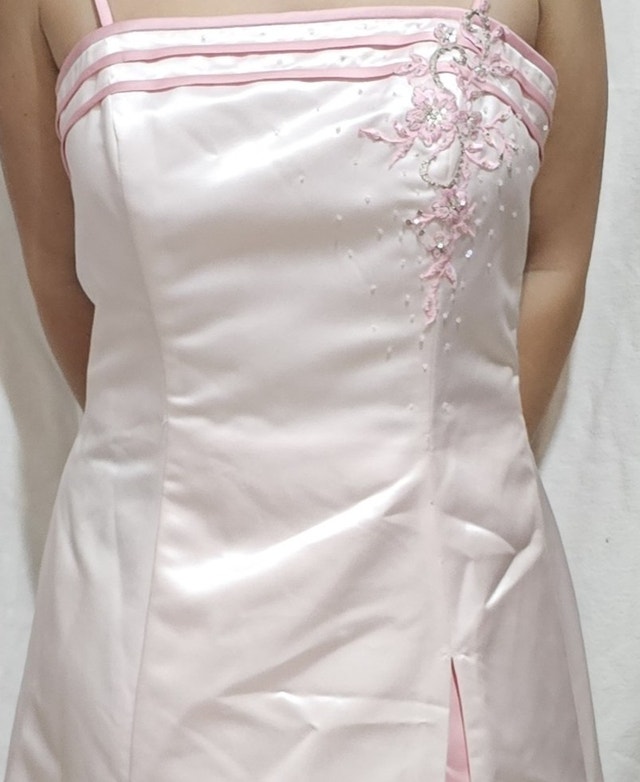 Nite Time Women's Size 8 Victory Light Pink Satin A-Line Dress - photo 2