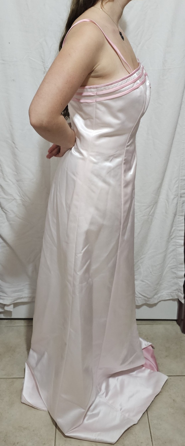 Nite Time Women's Size 8 Victory Light Pink Satin A-Line Dress - photo 4