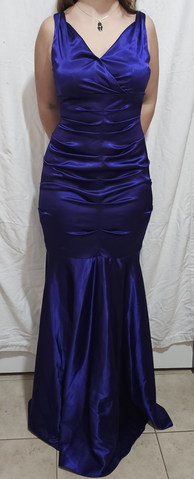 Ba Nites Women's Size 8 Blue/Purple Satin Mermaid Dress