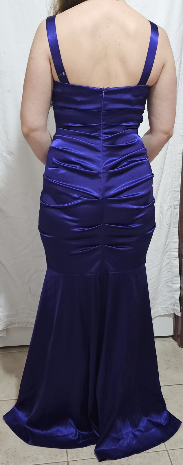 Ba Nites Women's Size 8 Blue/Purple Satin Mermaid Dress - photo 2