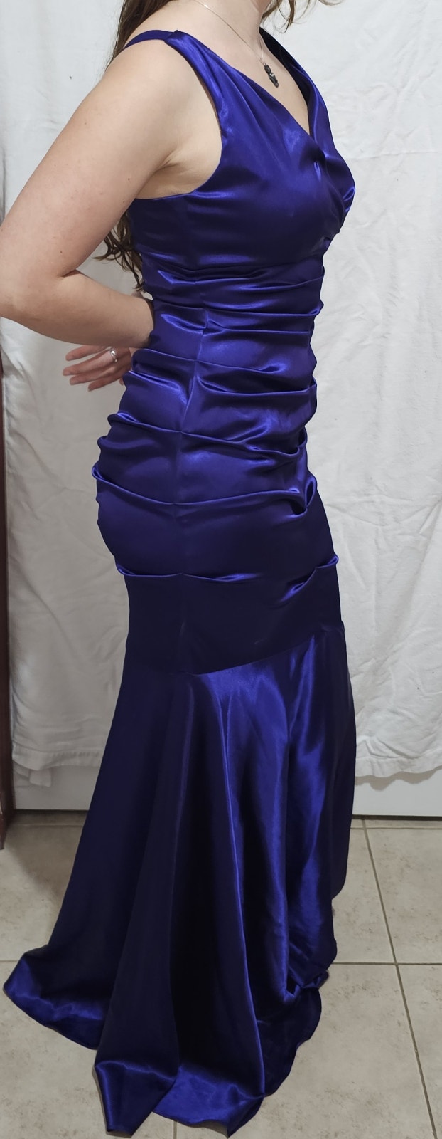 Ba Nites Women's Size 8 Blue/Purple Satin Mermaid Dress - photo 3