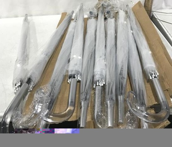 NEW Auto Open Clear Bubble Umbrella w Clear/SILVER Crook Handles - photo 4