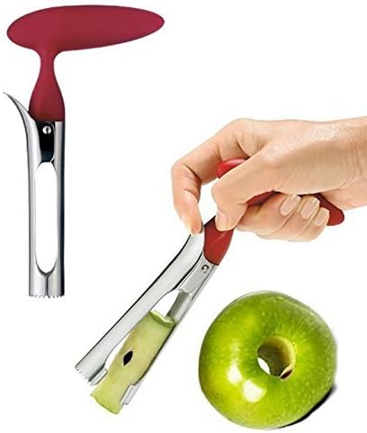 NEW Apple Corer Lever Tool Stainless Steel Seed Remover Red Grip