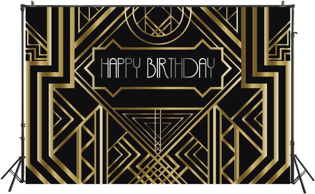 2 x 7x5ft The Great Gatsby & Happy Birthday Photography Backdrop