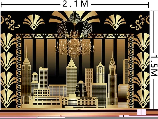 2 x 7x5ft The Great Gatsby & Happy Birthday Photography Backdrop - photo 2