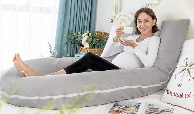 NEW Meiz 65" Light Gray Pregnancy Pillow - photo 3