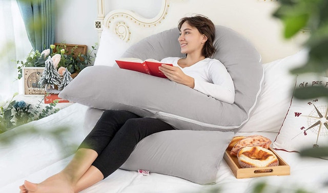 NEW Meiz 65" Light Gray Pregnancy Pillow - photo 4