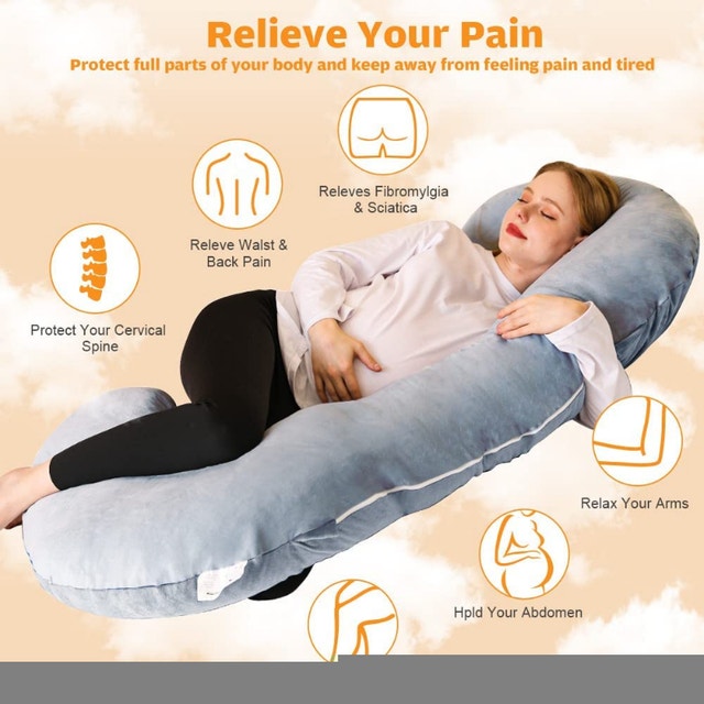 NEW Chilling Home Maternity Pregnancy Pillow for Sleeping, 53" - photo 3