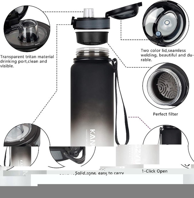 NEW 32 oz Water Bottle with Scale Marker, 1Liter Large Capacity - photo 2