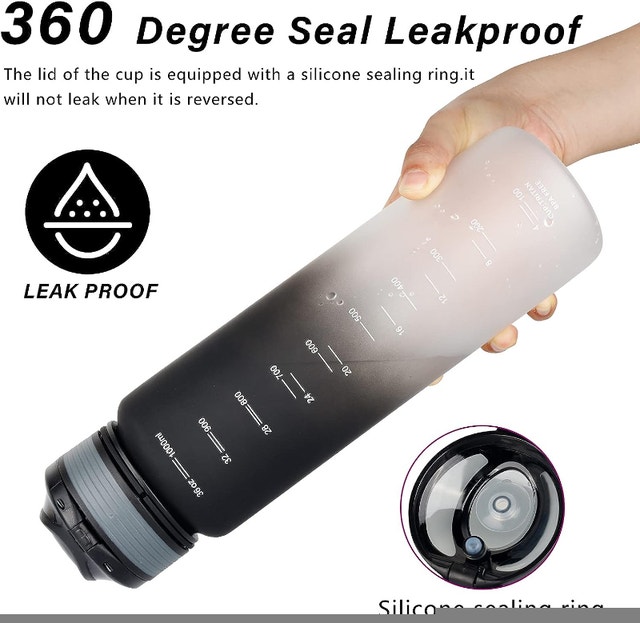 NEW 32 oz Water Bottle with Scale Marker, 1Liter Large Capacity - photo 5