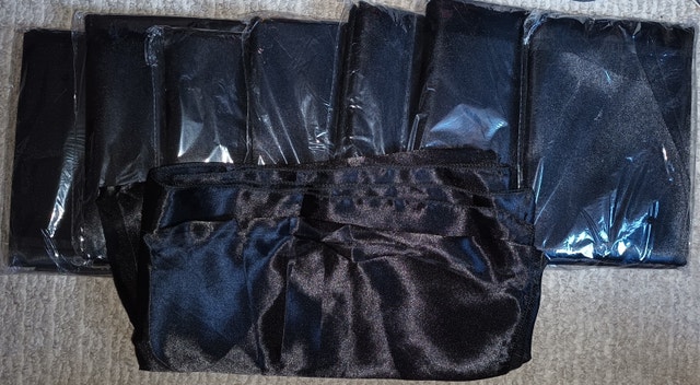 8 NEW Black 60x102" Satin Rectangle Dining Table Cloths - photo 4
