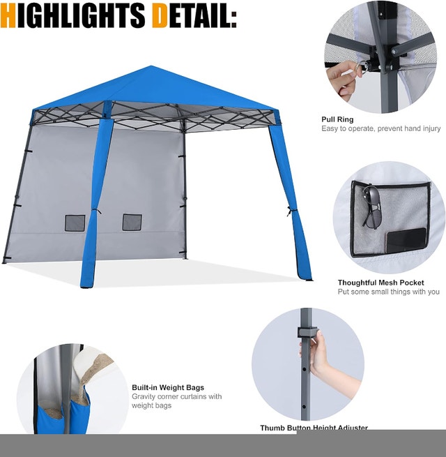 NEW 10x8Ft Compact Lightweight Backpack Canopy Sun Protection - photo 3