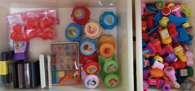 Large Variety of Kids Stamps & Ink Pads - Princesses, Fairies ++