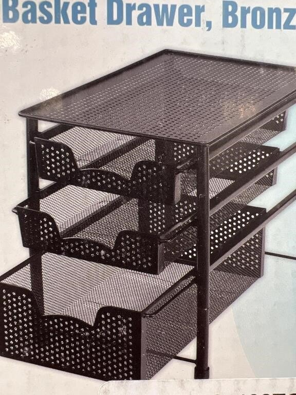 NEW Simple Houseware Stackable 3 Tier Sliding Basket Organizer - photo 3