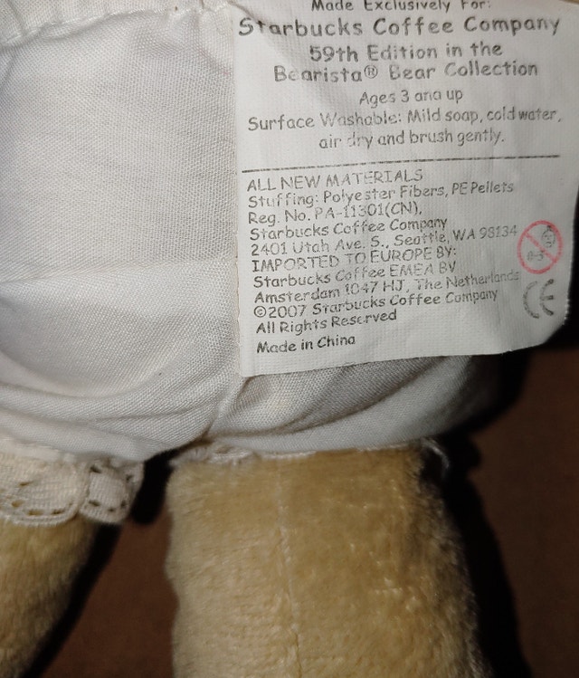 STARBUCKS 2007 VALENTINE'S DAY 59th BEARista BEAR Collection - photo 4