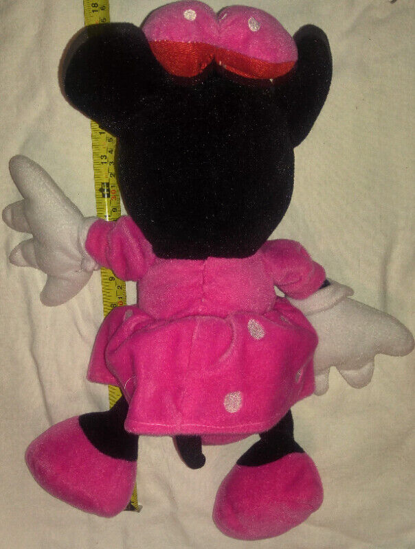 Vintage Minnie Mouse in Pink Velvet Dress Plush Toy Figure - photo 2