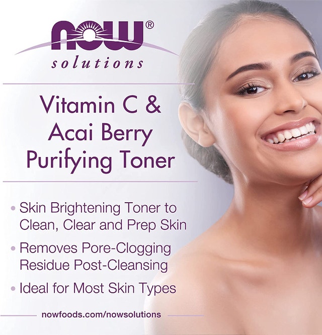 NOW Solutions Vitamin C and Acai Purifying Toner, 8 OZ, 237ml - photo 4