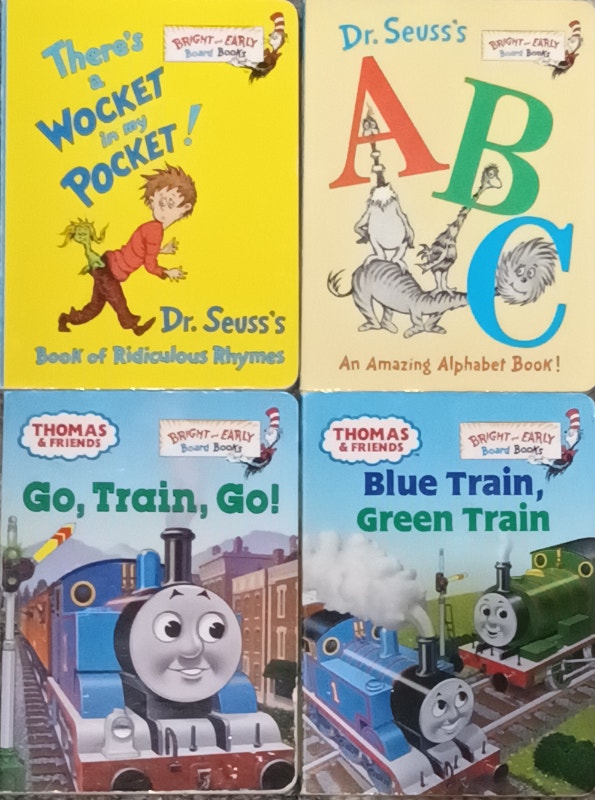 3 Dr Seuss Bright and Early BOARD Books - Wocket in Pocket, Thom