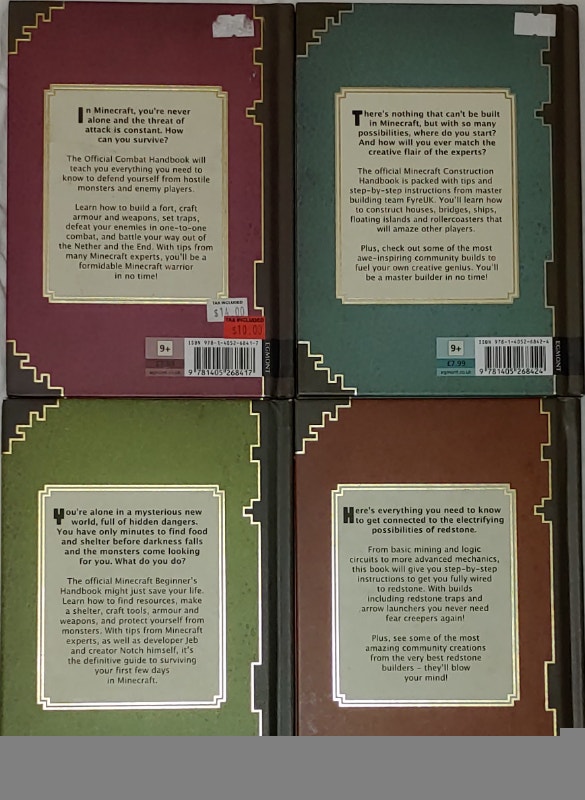 4 Minecraft Handbooks Hard Cover - Beginners, Redstone, Combat, - photo 2
